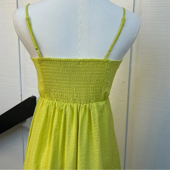 Women’s Nine West Neon Yellow Tie Front Fit and Flare Sun Dress - Picture 4 of 11
